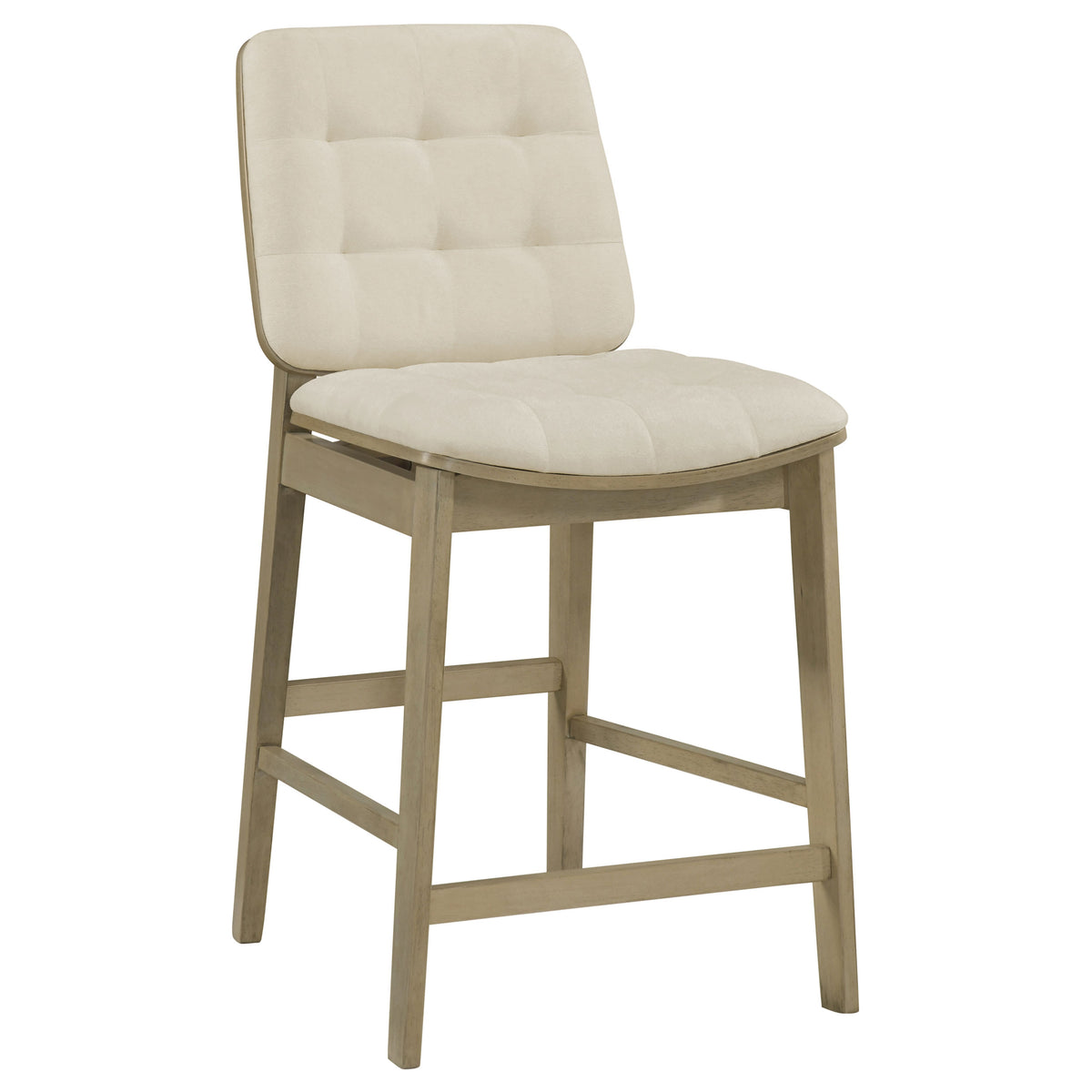Decker 7-piece 70-inch Counter Height Dining Set with Cream Tufted Counter Chairs Natural Oak