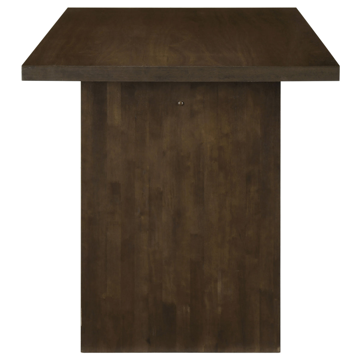 Decker 7-piece 70-inch Counter Height Dining Set with Black Faux Leather Counter Chairs Dark Walnut