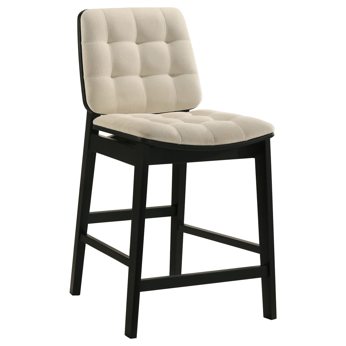 Redbridge Biscuit Tufted Counter Height Chairs (Set of 2) Cream and Black