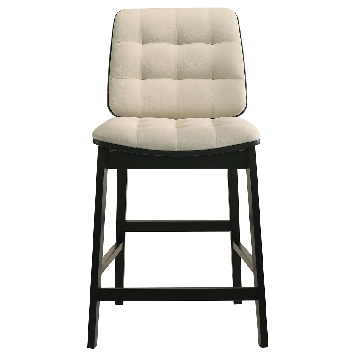 Redbridge Biscuit Tufted Counter Height Chairs (Set of 2) Cream and Black