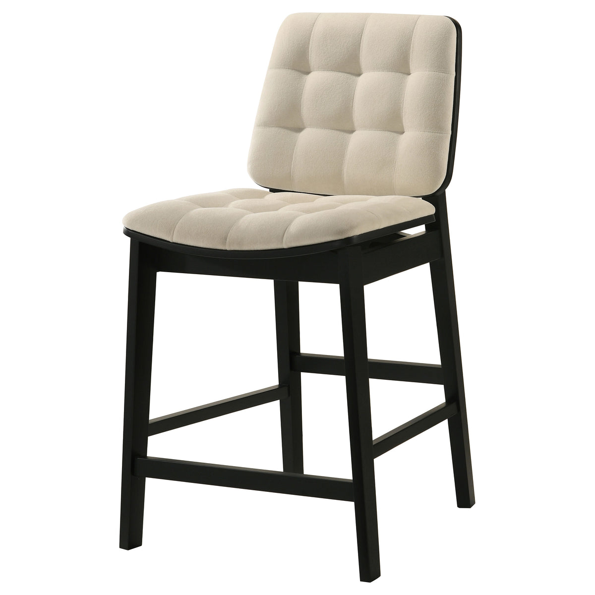 Redbridge Biscuit Tufted Counter Height Chairs (Set of 2) Cream and Black