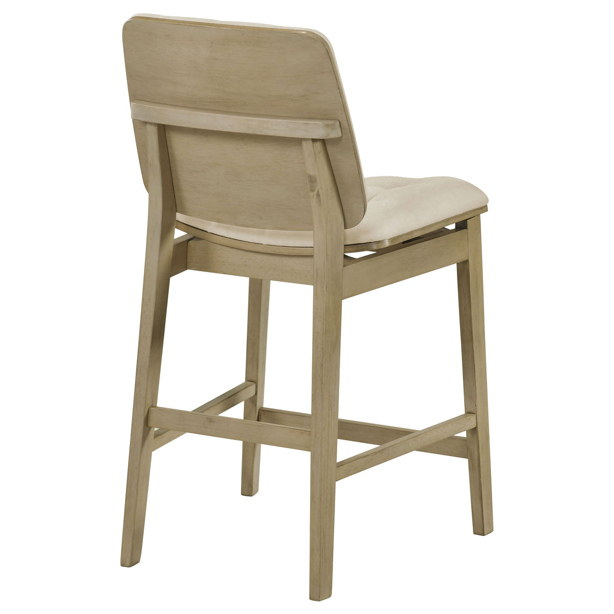 Redbridge Biscuit Tufted Counter Height Chairs (Set of 2) Cream and Natural Oak