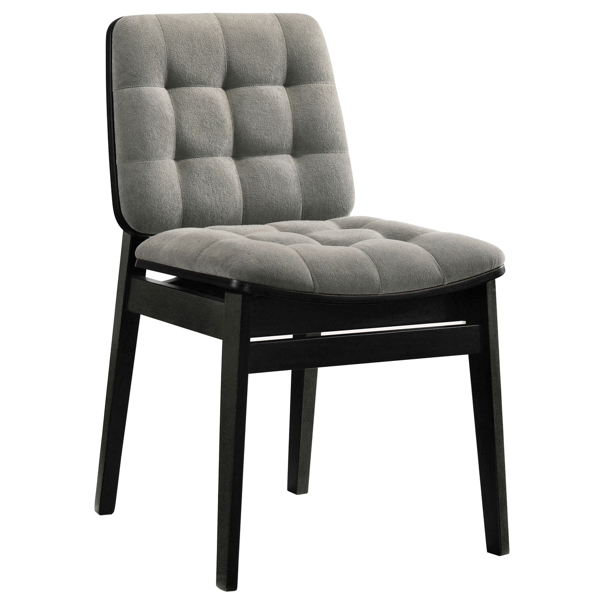 Redbridge Biscuit Tufted Velvet Dining Side Chairs (Set of 2) Grey and Black