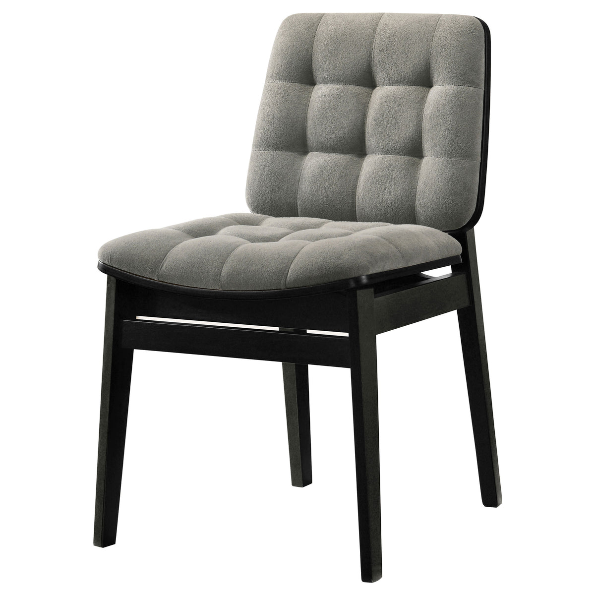 Redbridge Biscuit Tufted Velvet Dining Side Chairs (Set of 2) Grey and Black
