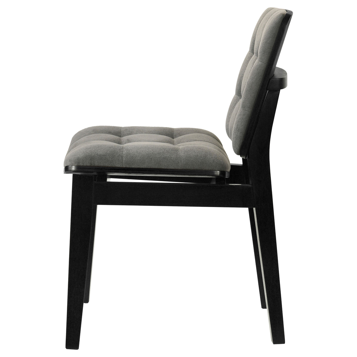 Redbridge Biscuit Tufted Velvet Dining Side Chairs (Set of 2) Grey and Black