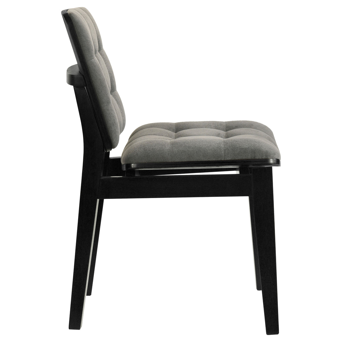 Redbridge Biscuit Tufted Velvet Dining Side Chairs (Set of 2) Grey and Black