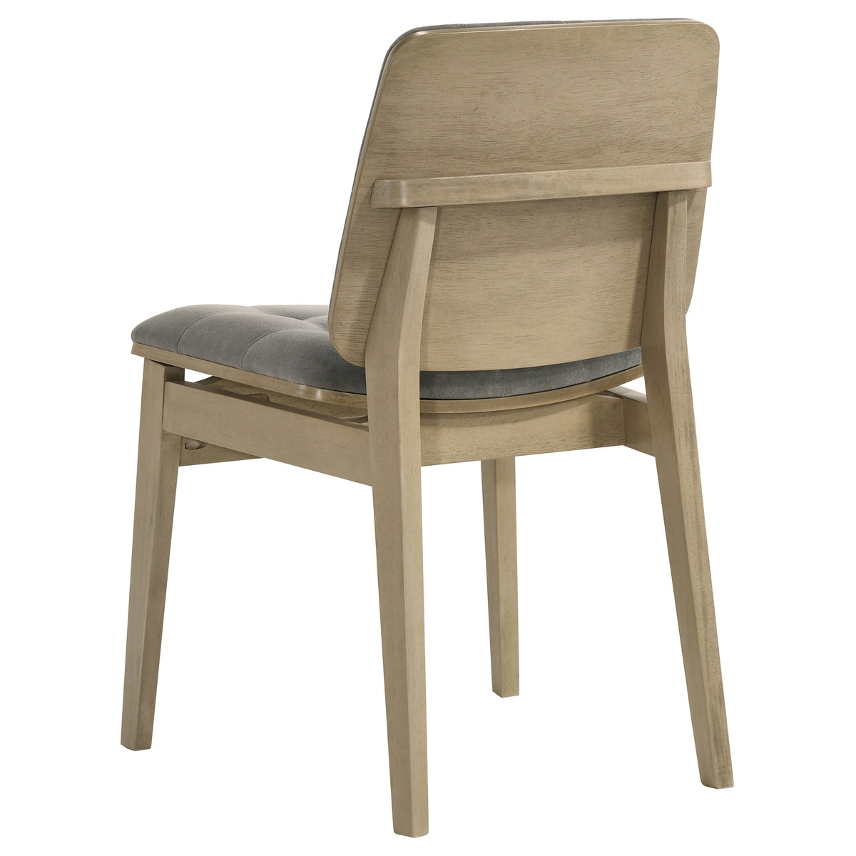 Redbridge Biscuit Tufted Velvet Dining Side Chairs (Set of 2) Grey and Natural Oak