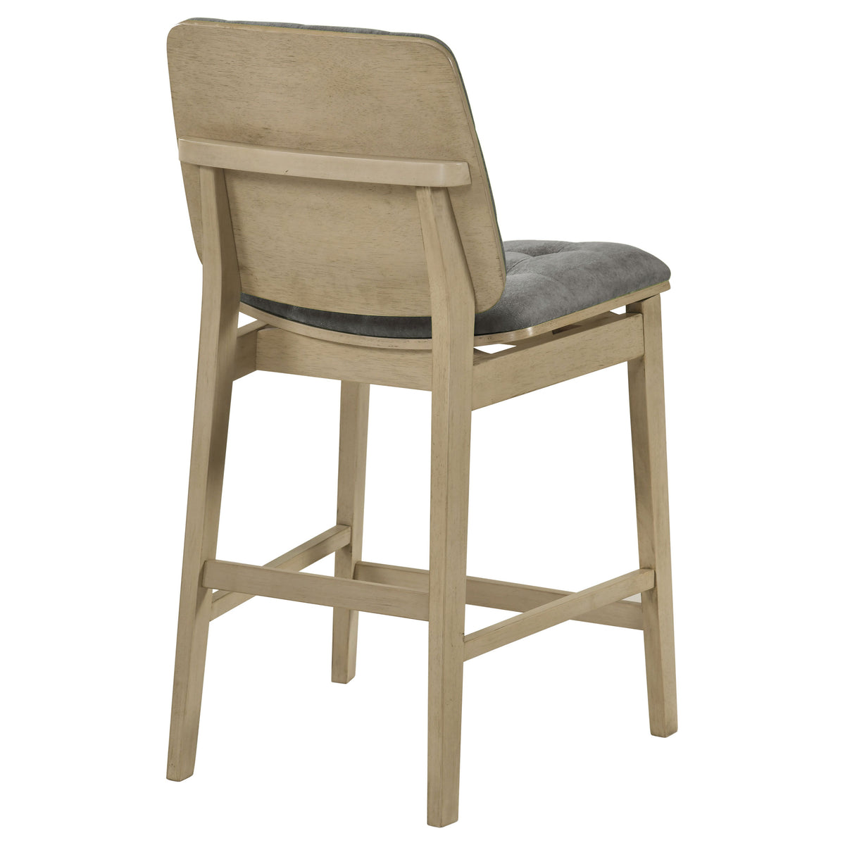 Redbridge Biscuit Tufted Counter Height Chairs (Set of 2) Grey and Natural Oak