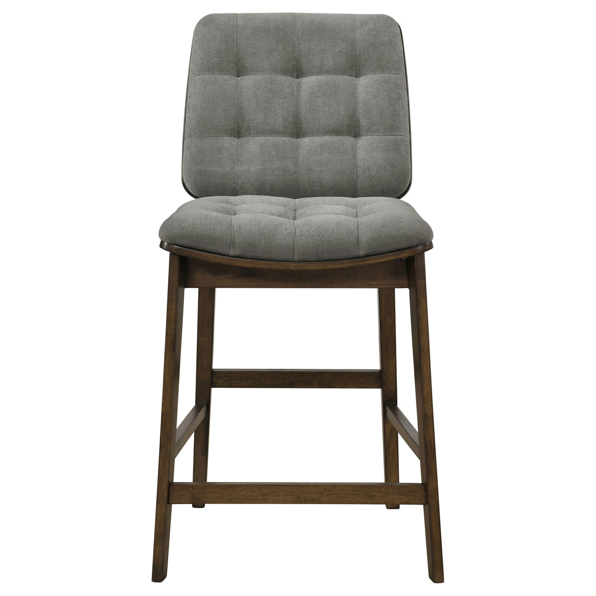 Redbridge Biscuit Tufted Counter Height Chairs (Set of 2) Grey and Walnut
