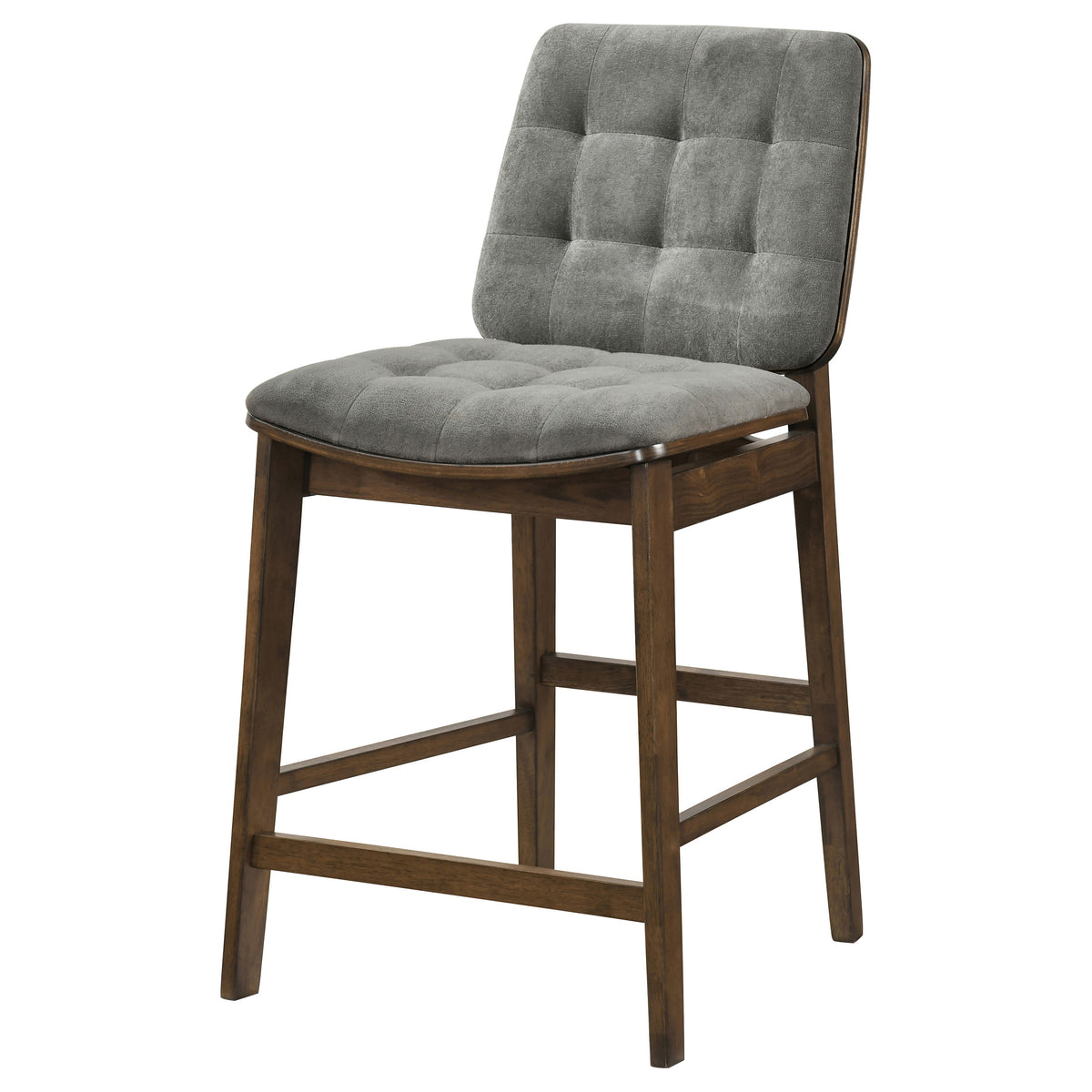 Redbridge Biscuit Tufted Counter Height Chairs (Set of 2) Grey and Walnut