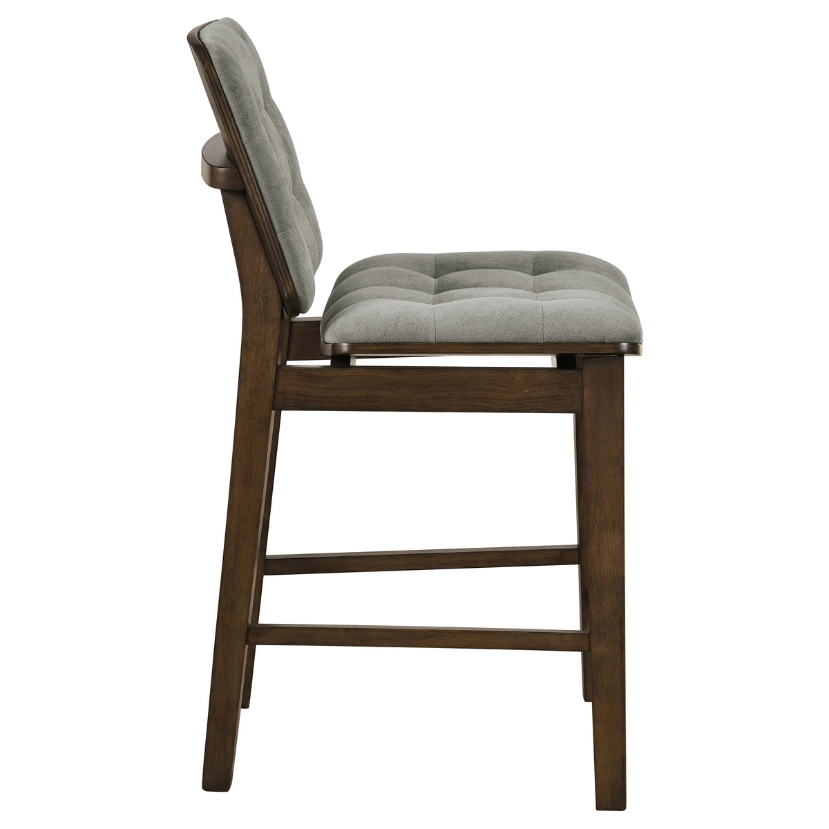 Redbridge Biscuit Tufted Counter Height Chairs (Set of 2) Grey and Walnut