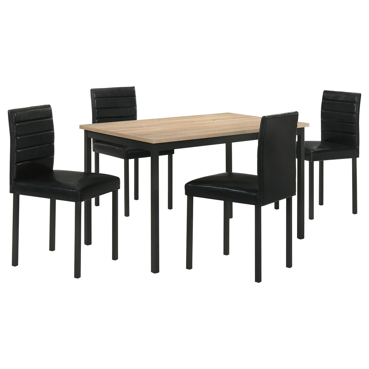 Garza 5-piece 47-inch Rectangular Dining Set Greige Oak and Black