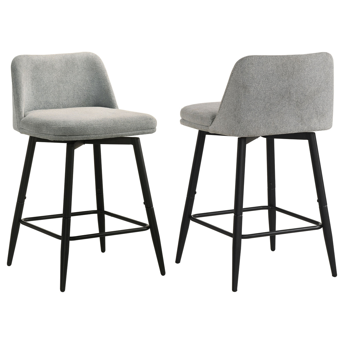 Mellor Fabric Upholstered Swivel Counter Chairs (Set of 2) Grey