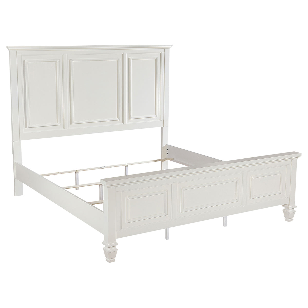 Sandy Beach 5-piece Eastern King Bedroom Set with Panel Bed Cream White