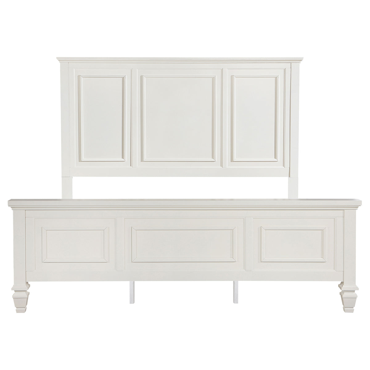 Sandy Beach Wood Panel Bed Eastern King Cream White