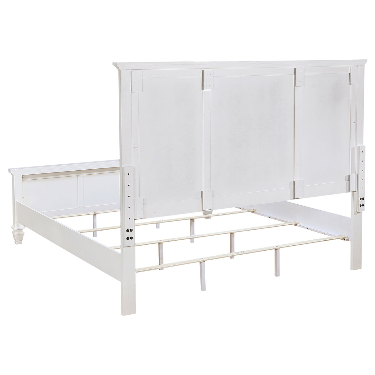Sandy Beach Wood Panel Bed Eastern King Cream White