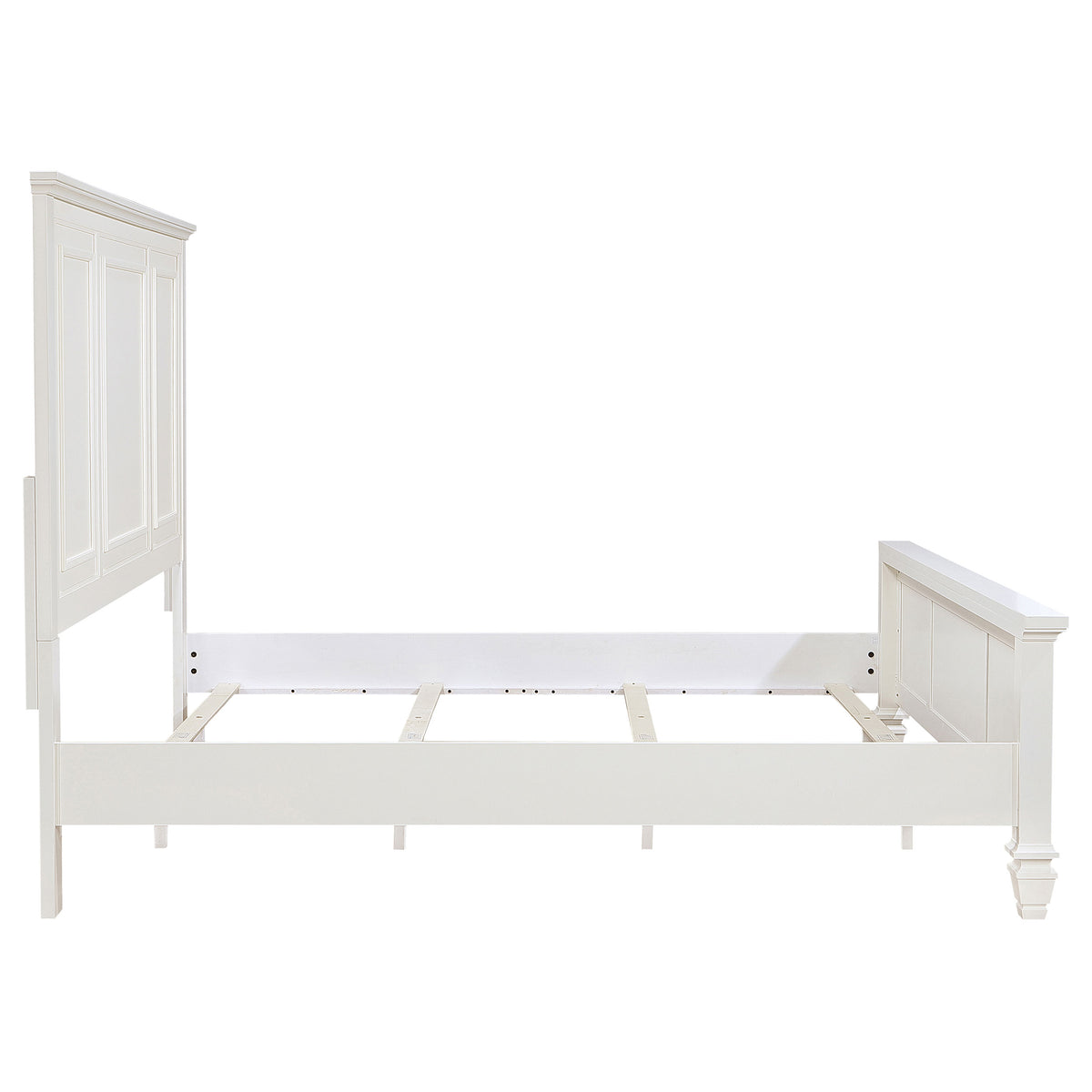 Sandy Beach Wood Panel Bed Eastern King Cream White