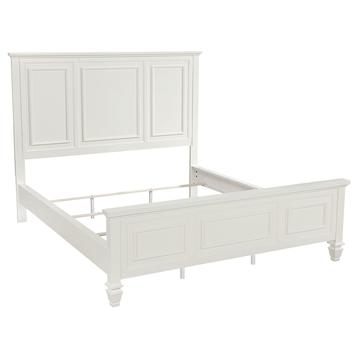 Sandy Beach Wood Panel Bed California King Cream White