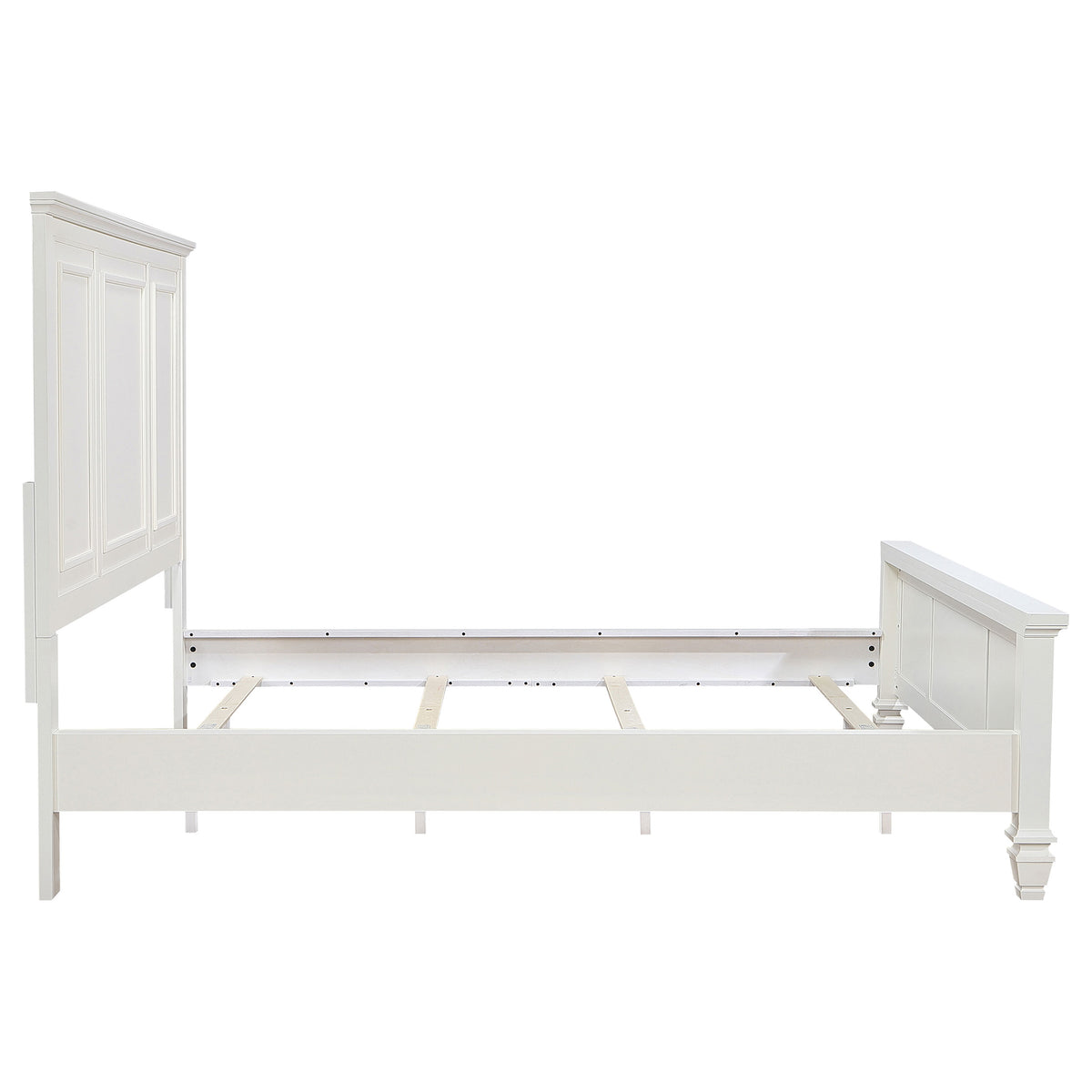 Sandy Beach Wood Panel Bed California King Cream White