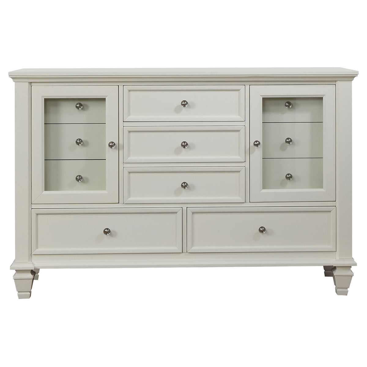 Sandy Beach 4-piece Queen Bedroom Set with Panel Bed Cream White