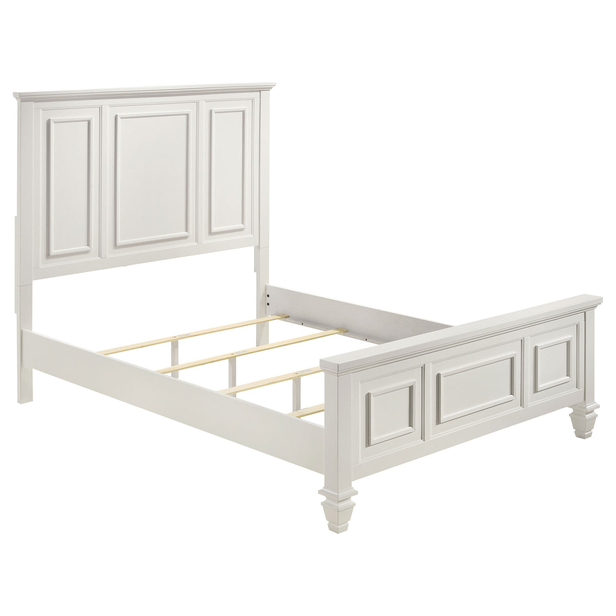 Sandy Beach 5-piece Queen Bedroom Set with Panel Bed Cream White