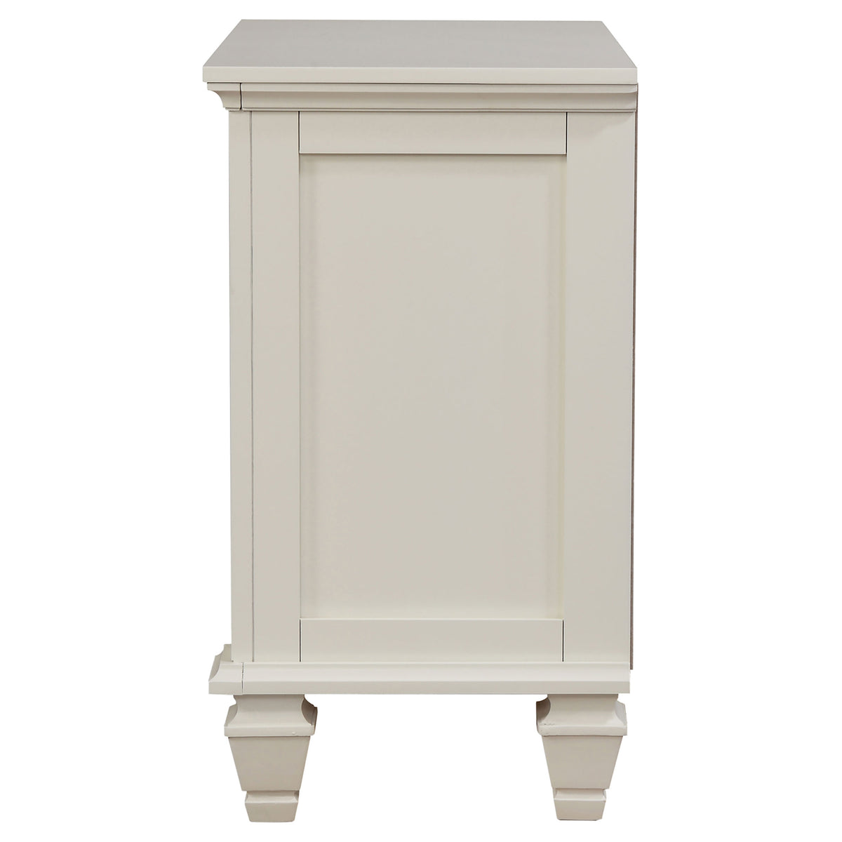 Sandy Beach 3-drawer Nightstand with Pull-Out Tray Cream White