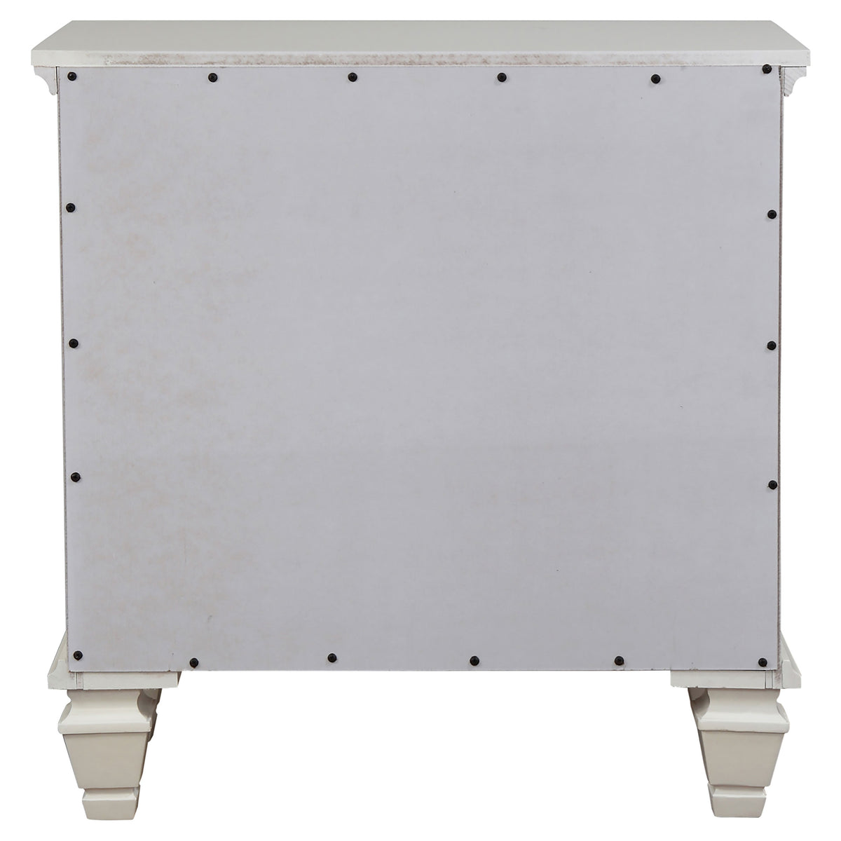 Sandy Beach 3-drawer Nightstand with Pull-Out Tray Cream White