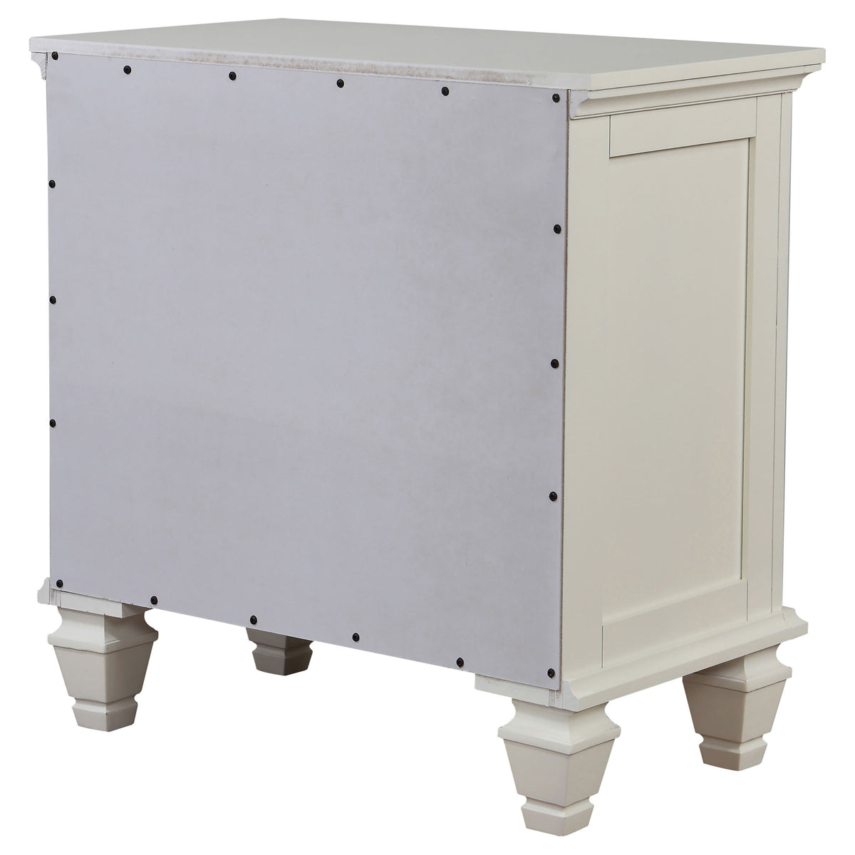 Sandy Beach 3-drawer Nightstand with Pull-Out Tray Cream White