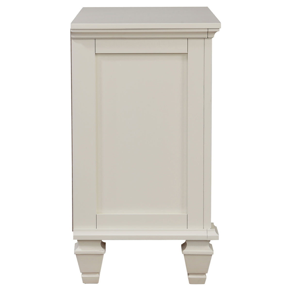 Sandy Beach 3-drawer Nightstand with Pull-Out Tray Cream White