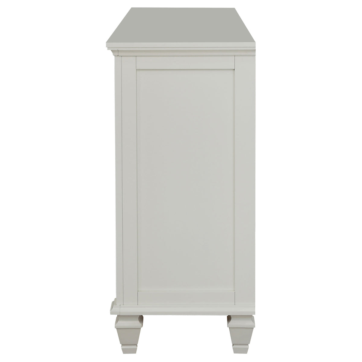 Sandy Beach 11-drawer Dresser with Glass Doors Cream White