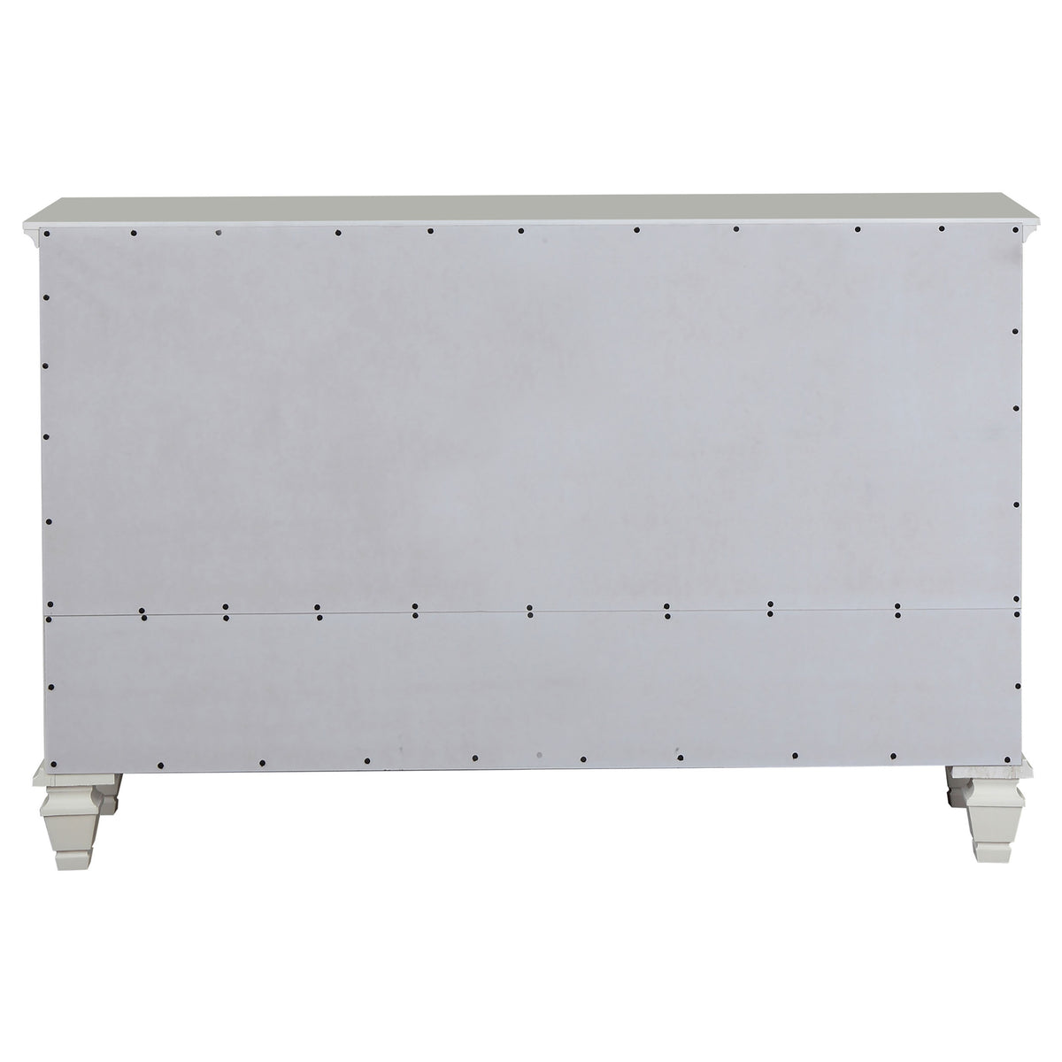 Sandy Beach 11-drawer Dresser with Glass Doors Cream White