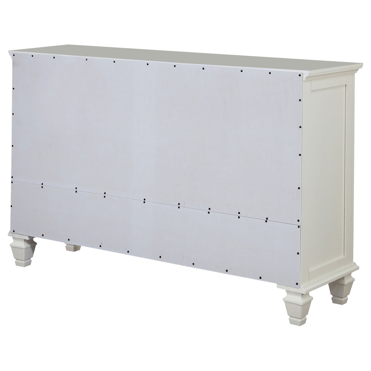 Sandy Beach 11-drawer Dresser with Glass Doors Cream White