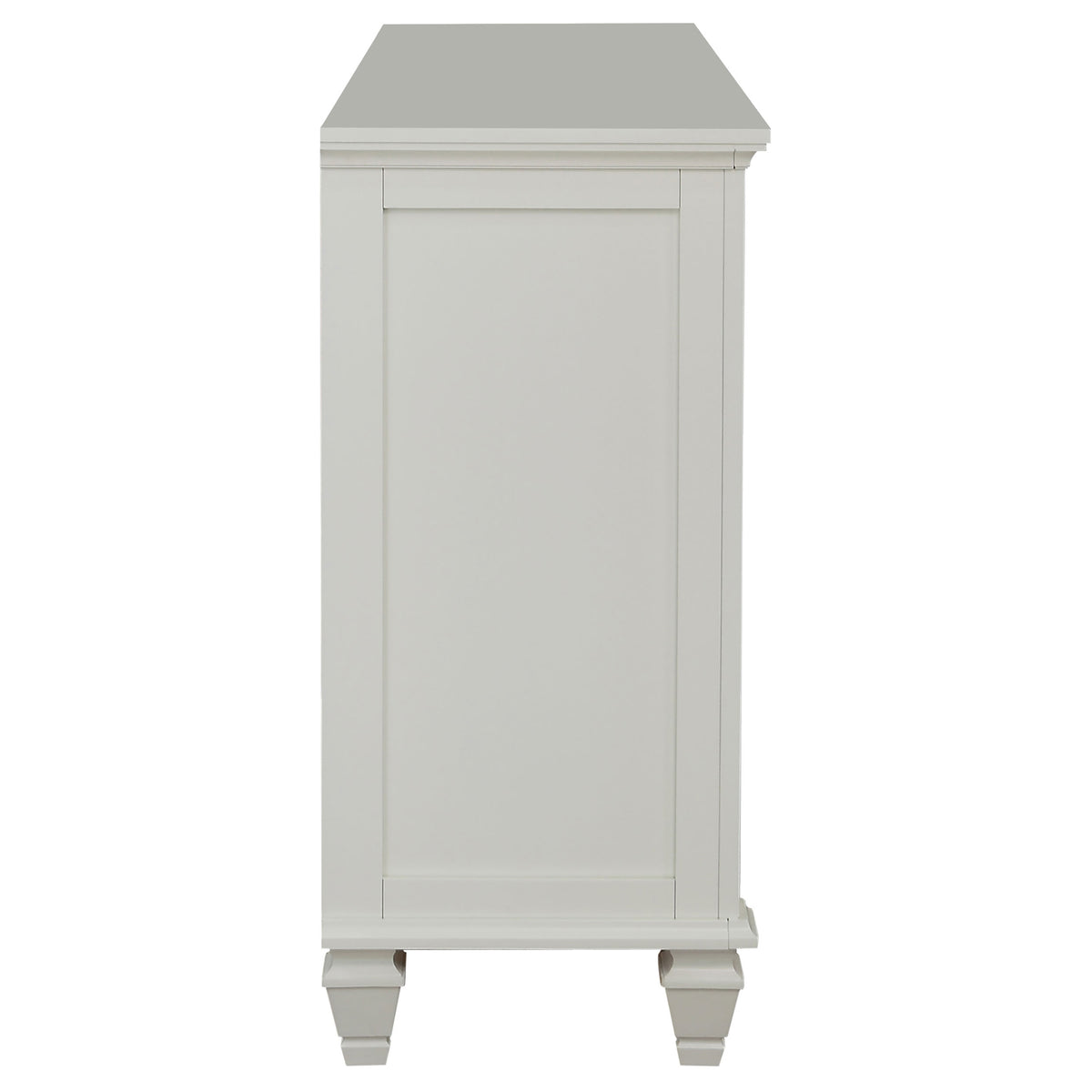 Sandy Beach 11-drawer Dresser with Glass Doors Cream White