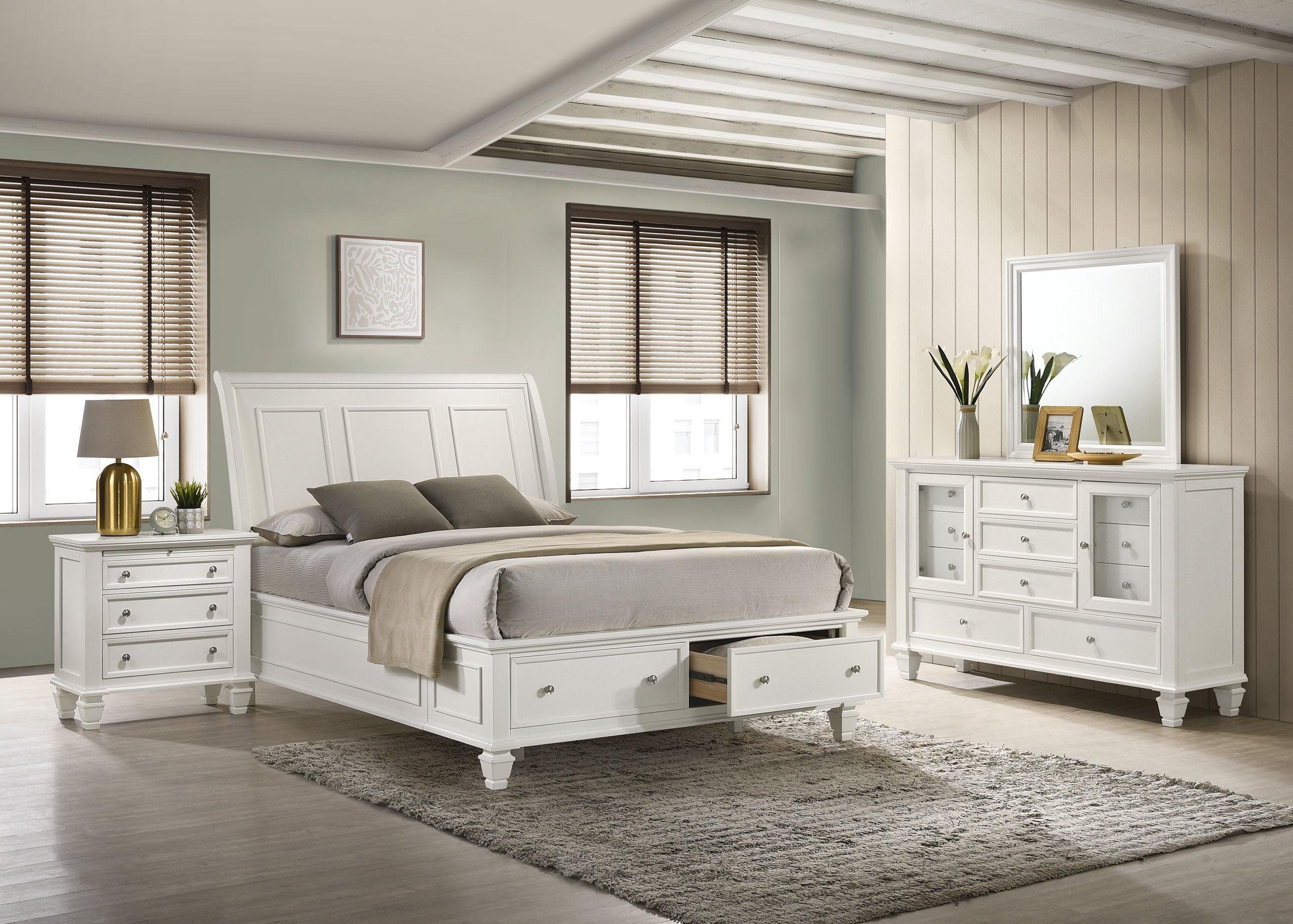 Sandy Beach Bedroom Set (Storage Bed)