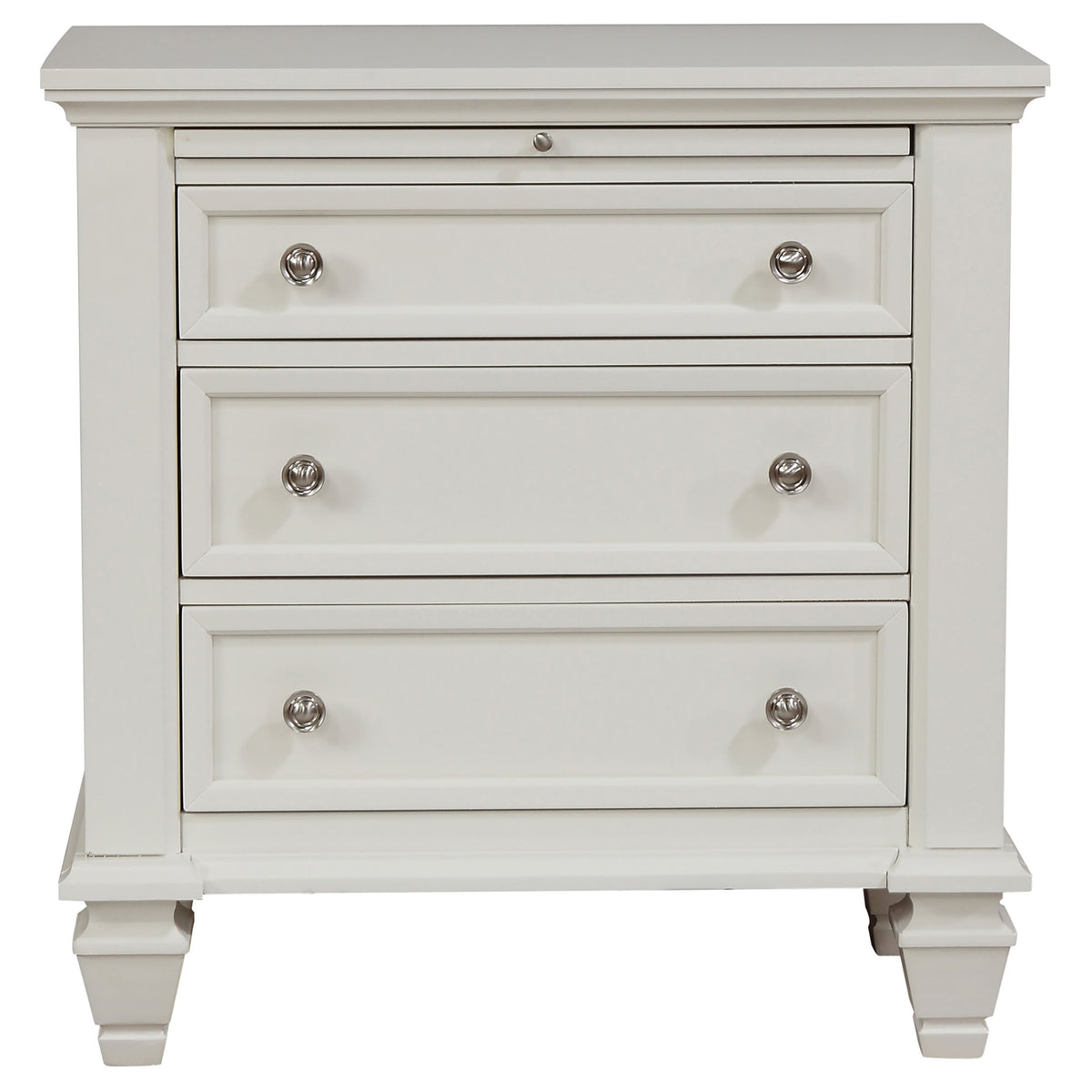 Sandy Beach 4-piece Queen Bedroom Set with Storage Bed Cream White