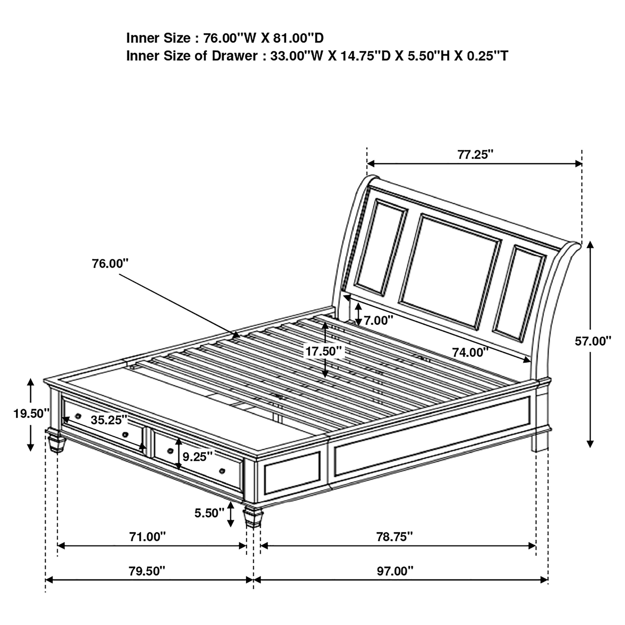 Sandy Beach Bedroom Set (Storage Bed)