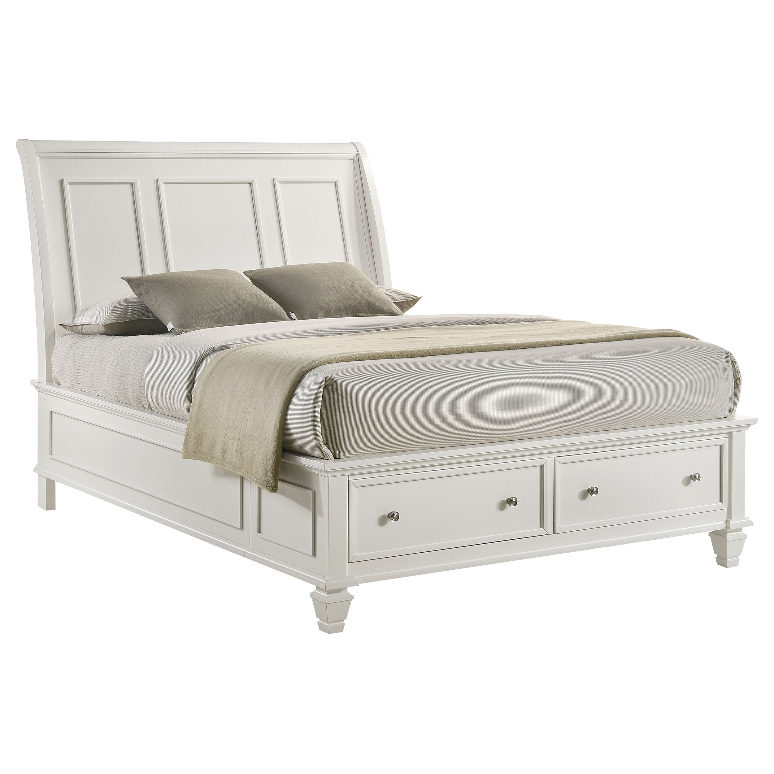 Sandy Beach Wood Panel Storage Bed