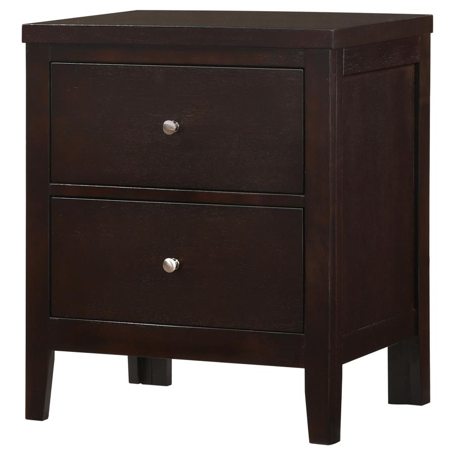 Carlton 2-Drawer Rectangular Nightstand Cappuccino