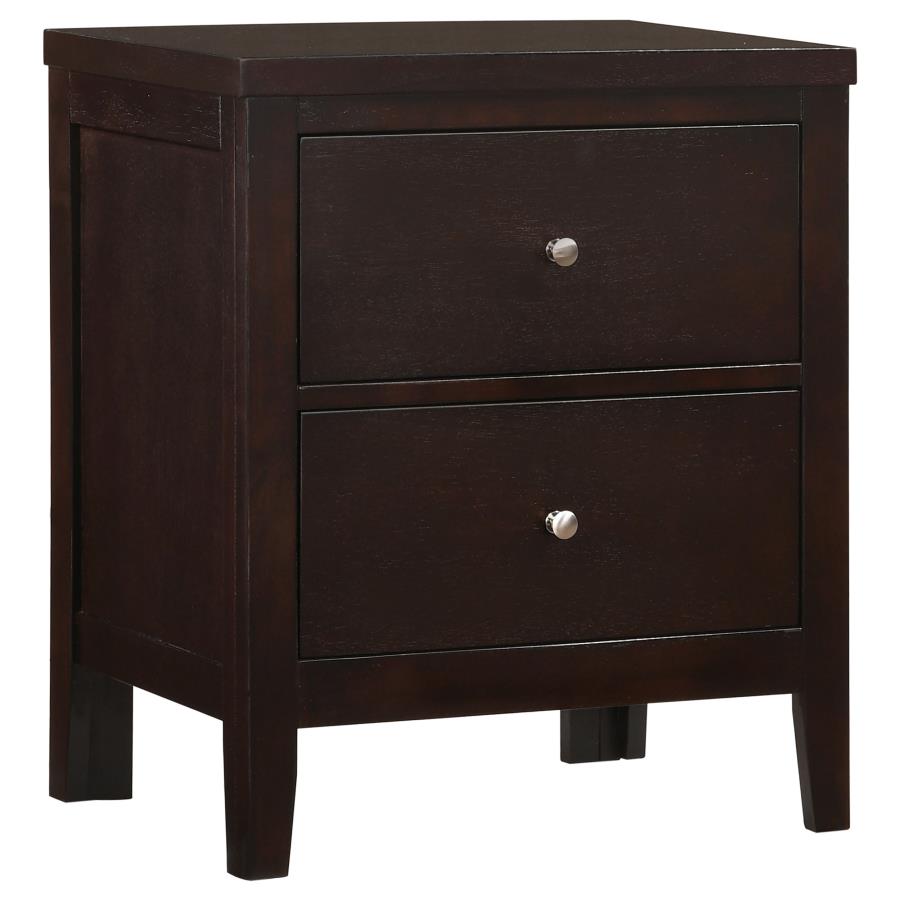 Carlton 2-Drawer Rectangular Nightstand Cappuccino