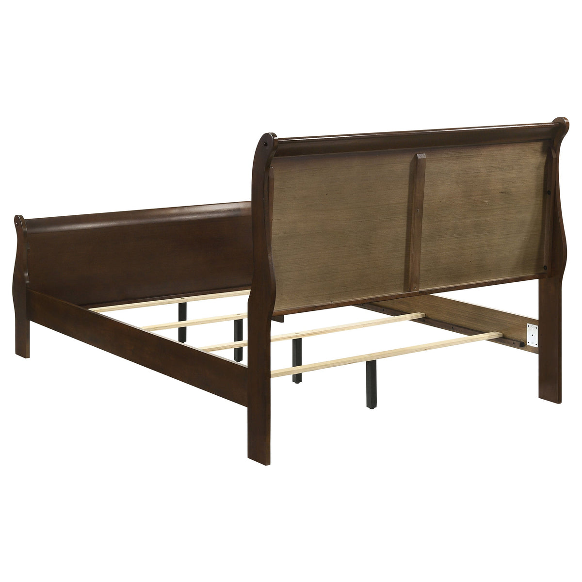 Louis Philippe Wood Sleigh Bed - Full In Cappuccino