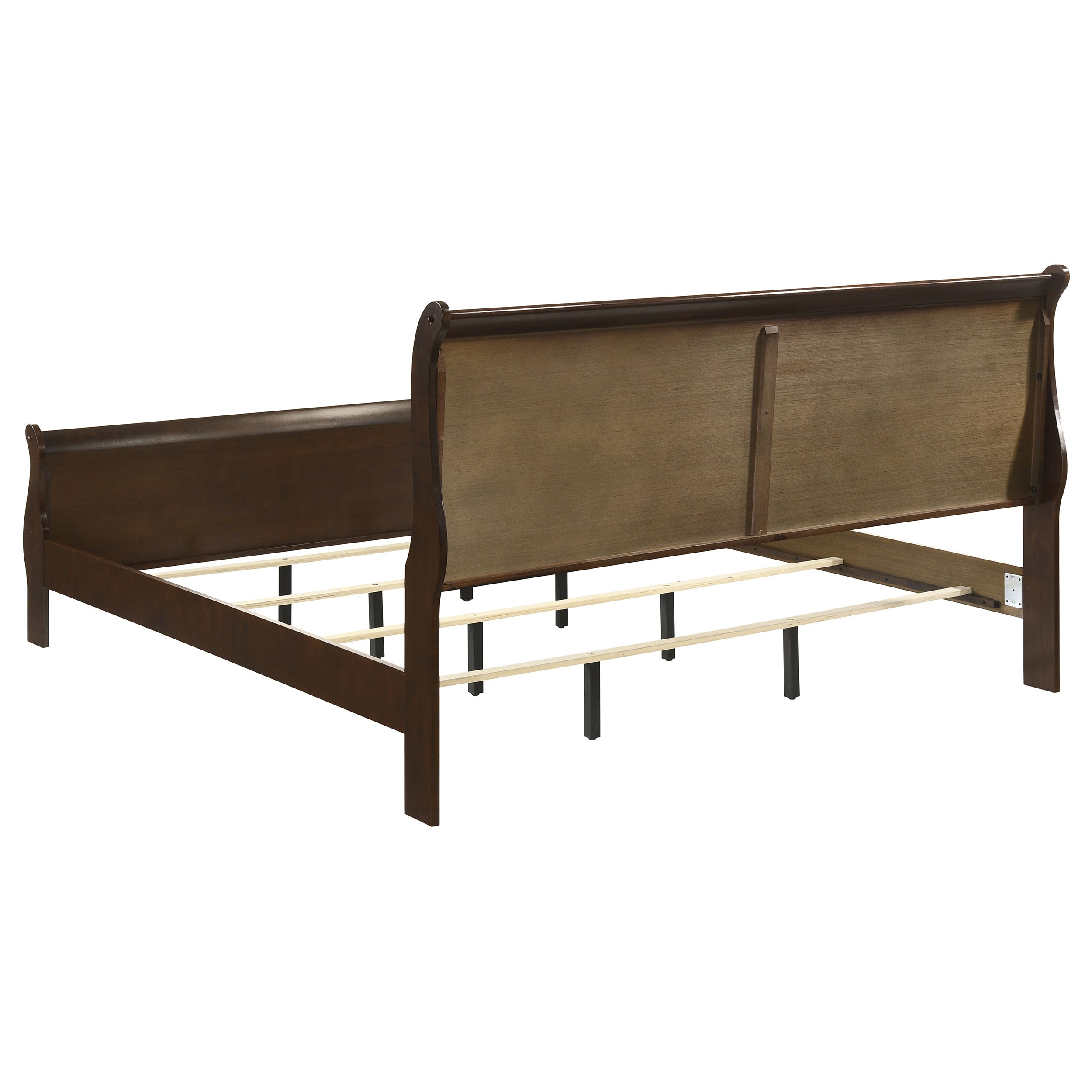 Louis Philippe Wood Sleigh Bed - Eastern King (Cappuccino)
