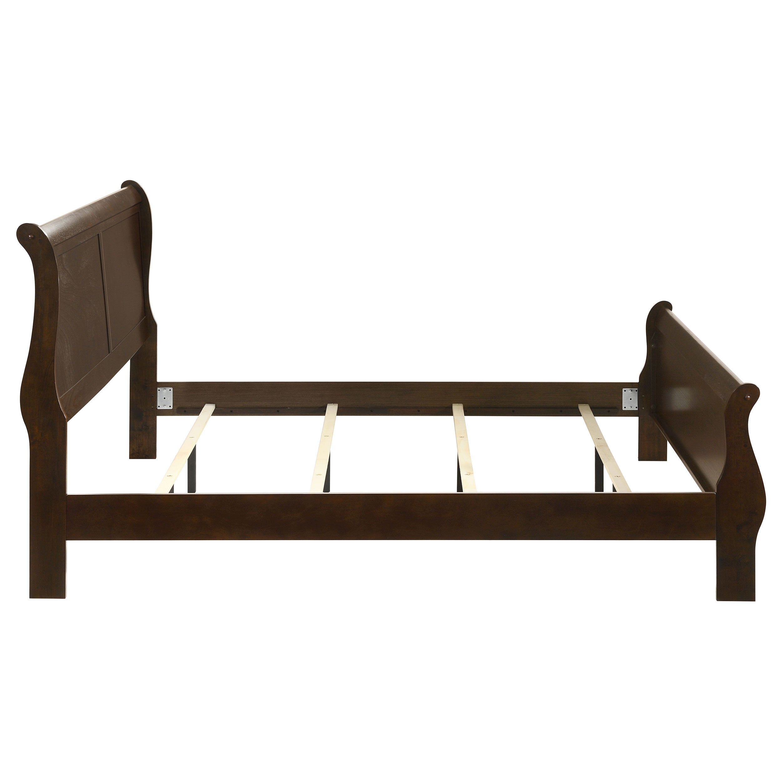 Louis Philippe Wood Sleigh Bed - Eastern King (Cappuccino)