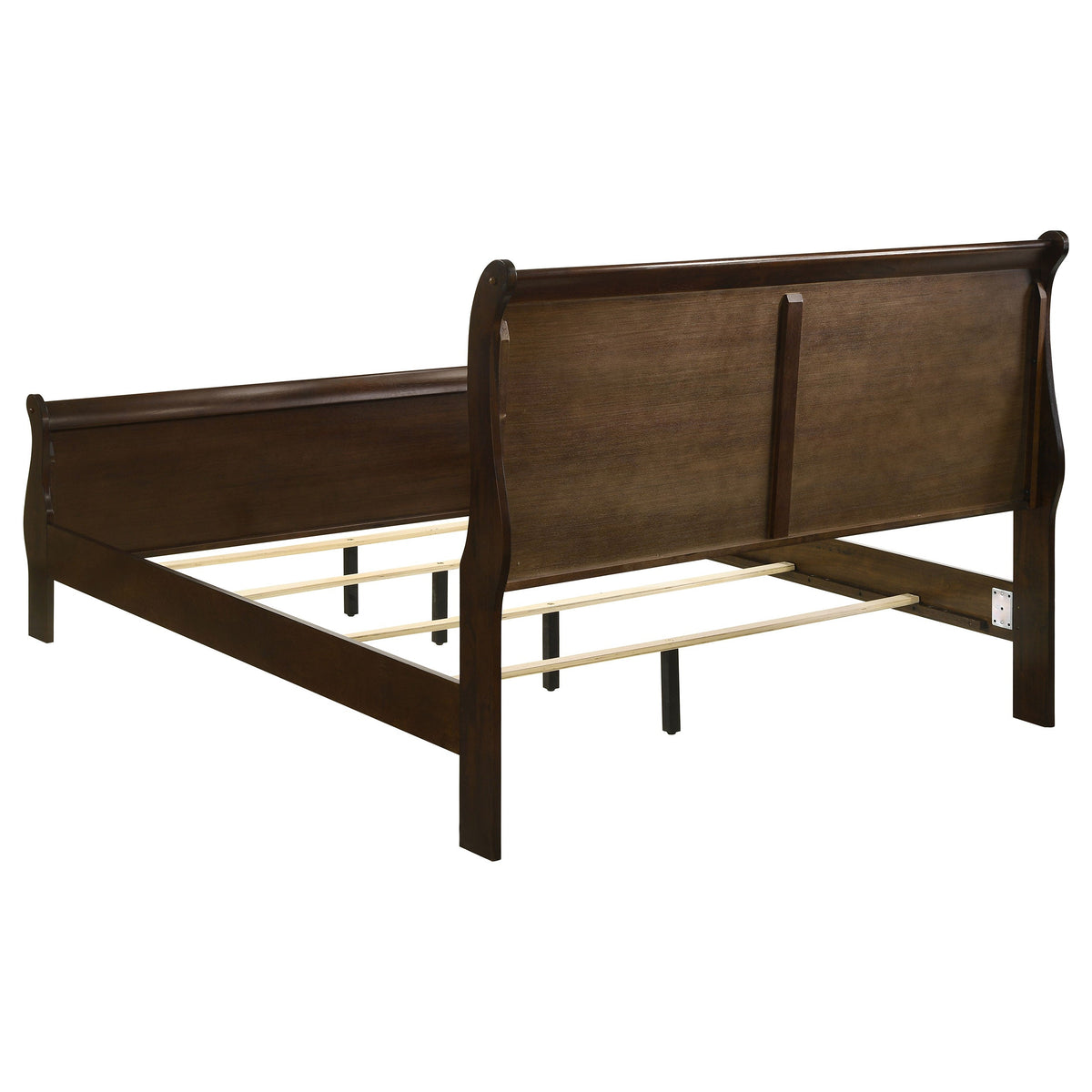 Louis Philippe Wood Sleigh Bed - Queen In Cappuccino