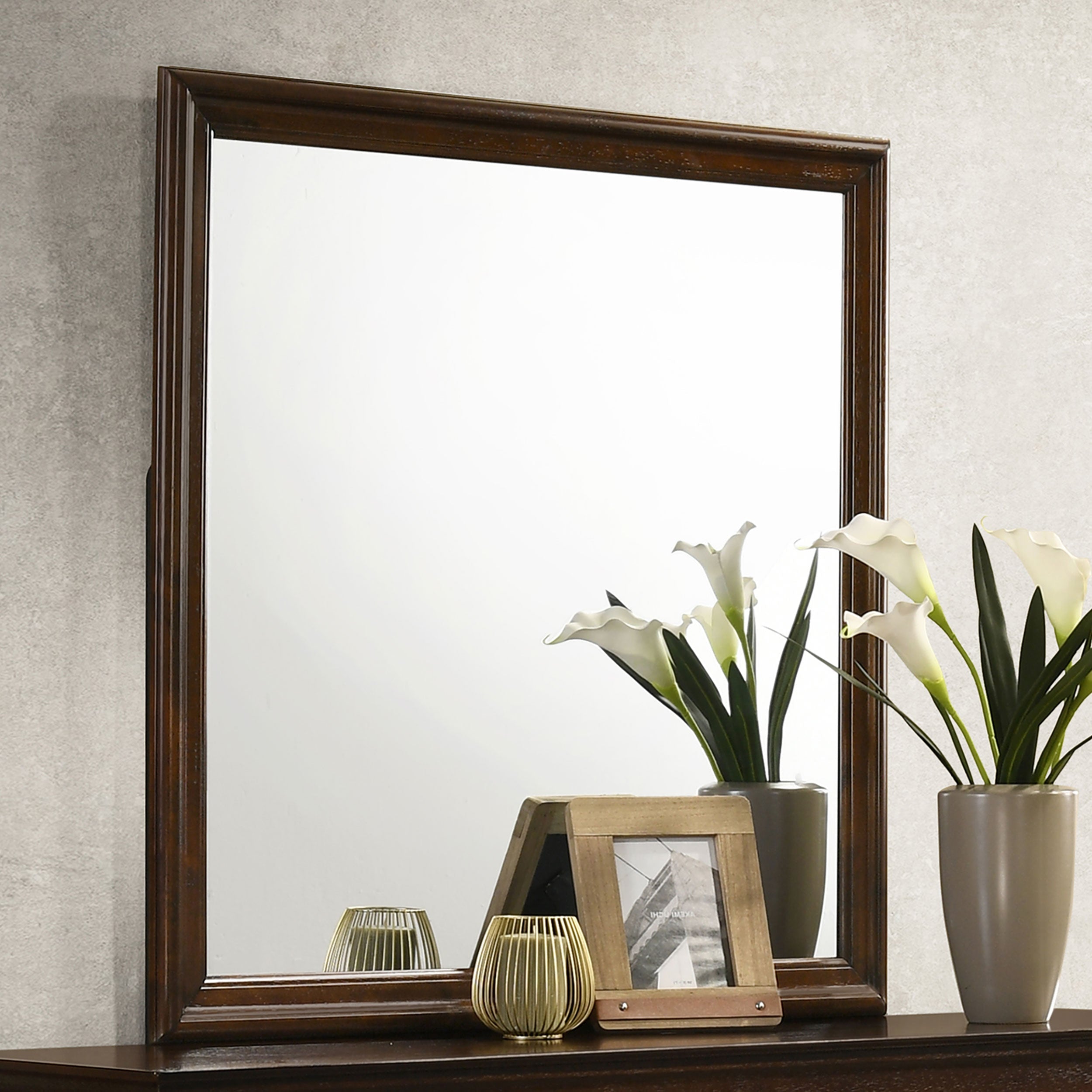 Louis Philippe Dresser Mirror (Cappuccino)
