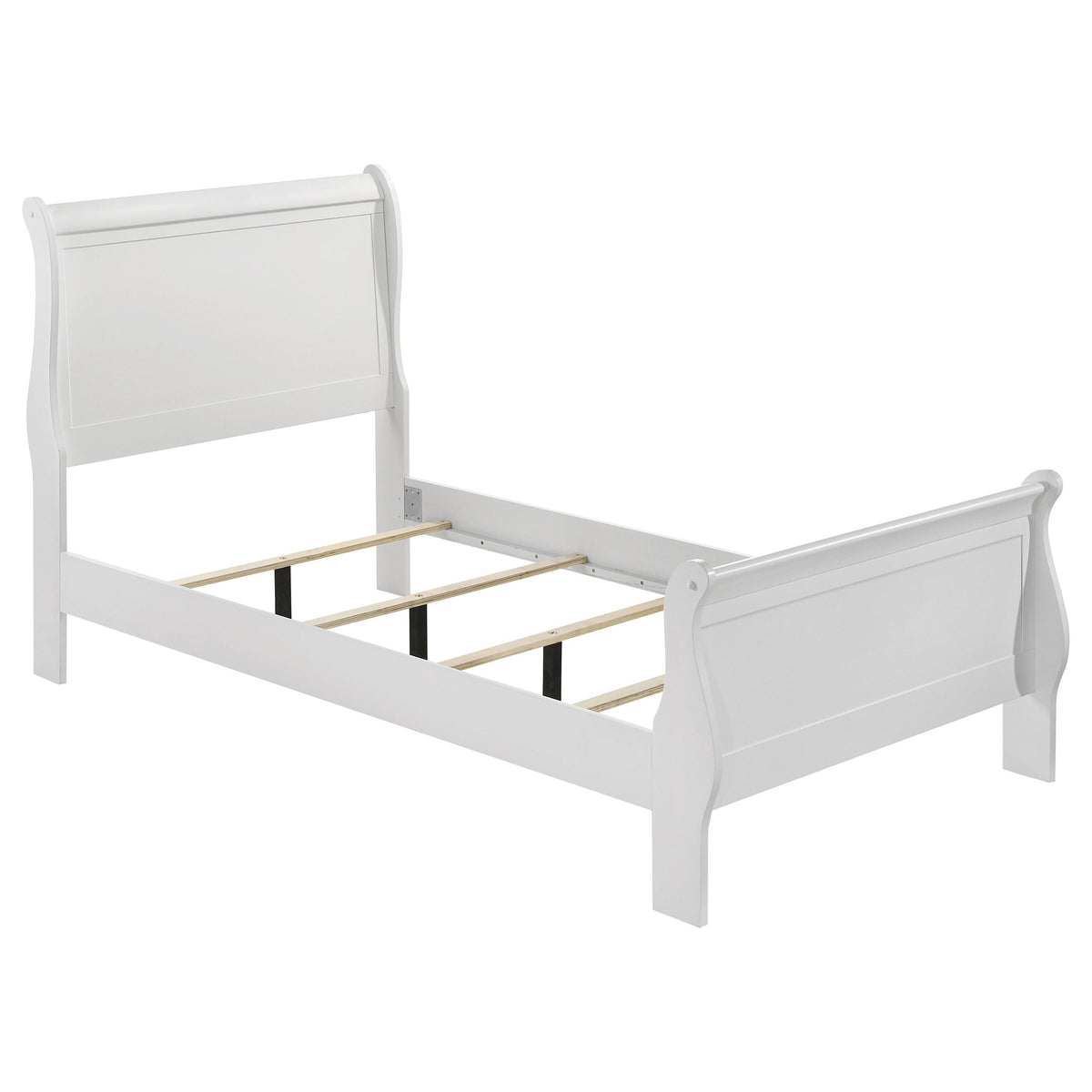 Louis Philippe Wood Twin Sleigh Bed White
