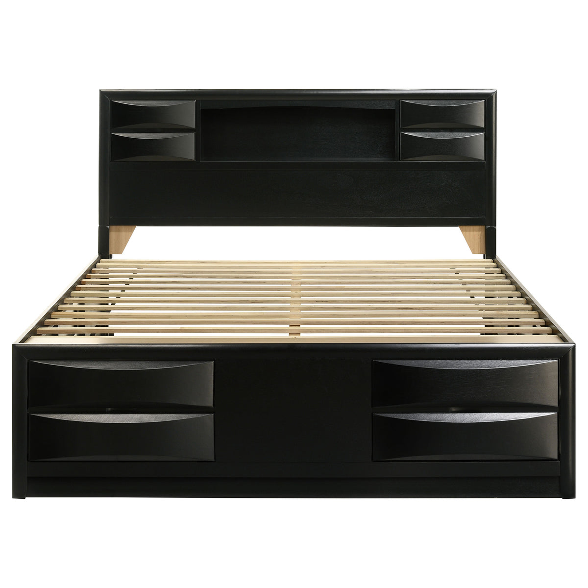Briana Bookcase Storage Platform Bed Eastern King Black