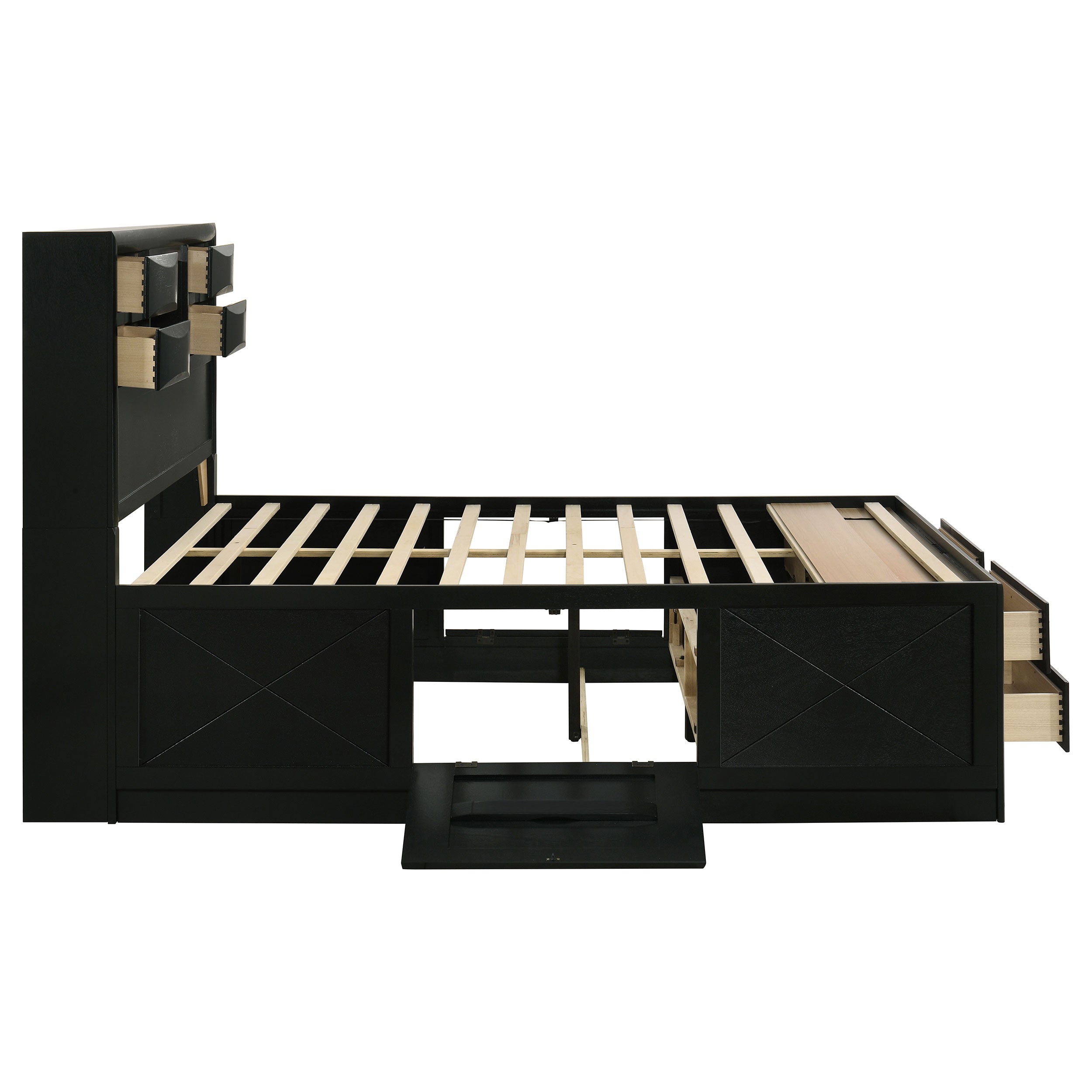 Briana Wood Bookcase Storage Bed