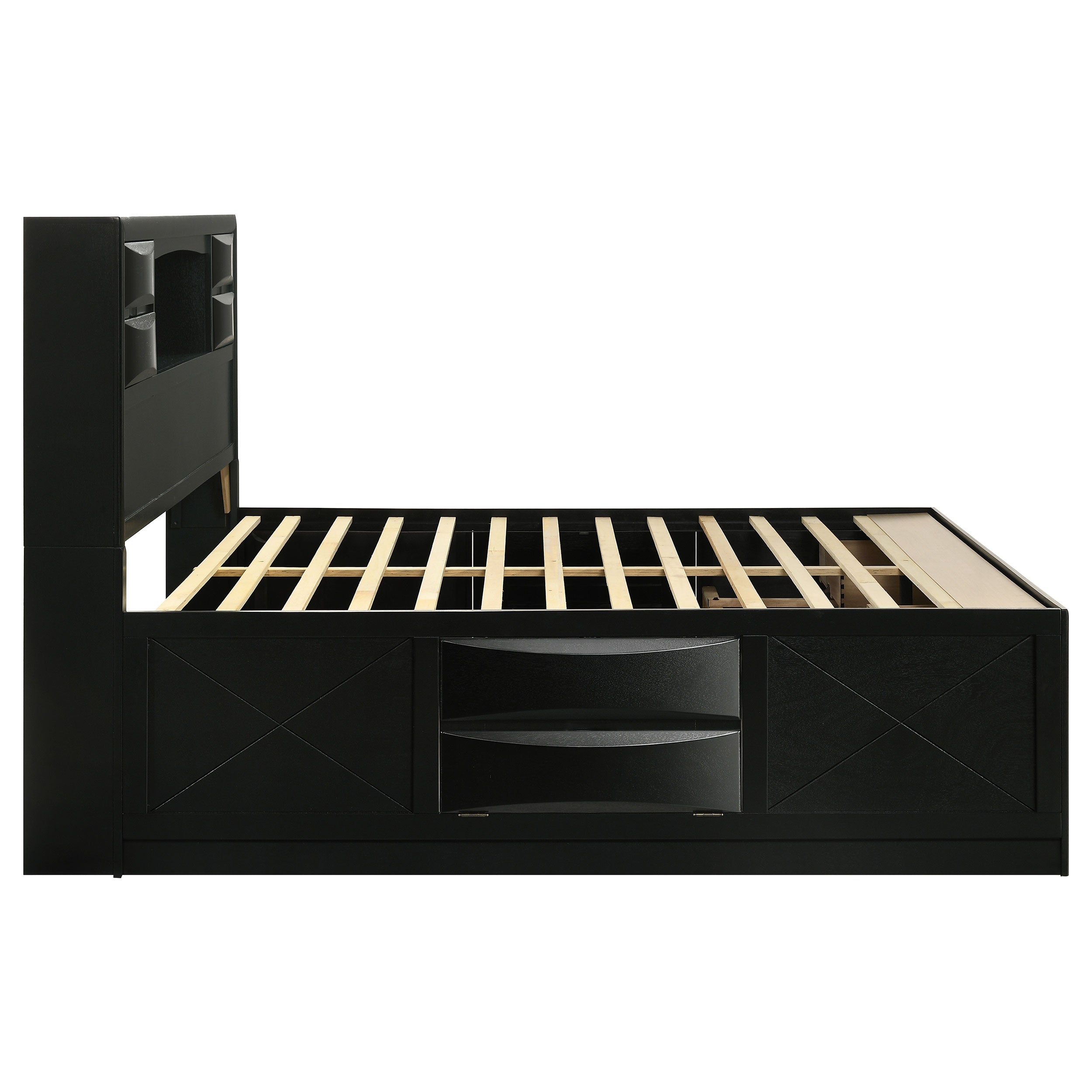 Briana Wood Bookcase Storage Bed