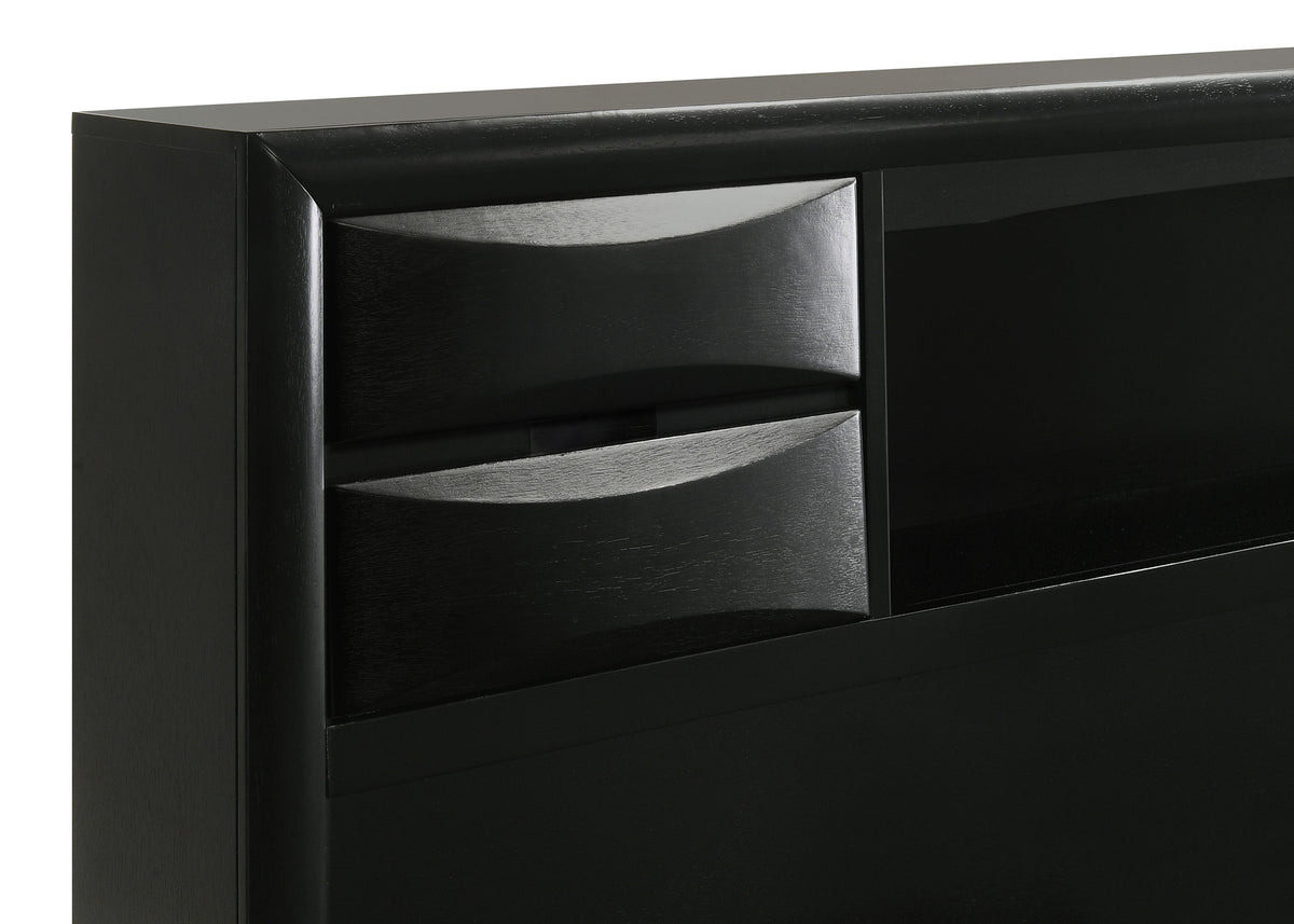 Briana Bookcase Storage Platform Bed California King Black