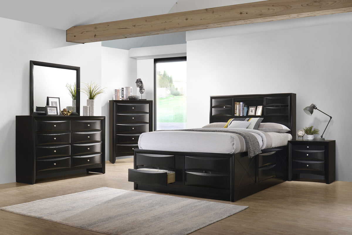Briana Bookcase Storage Platform Bed California King Black